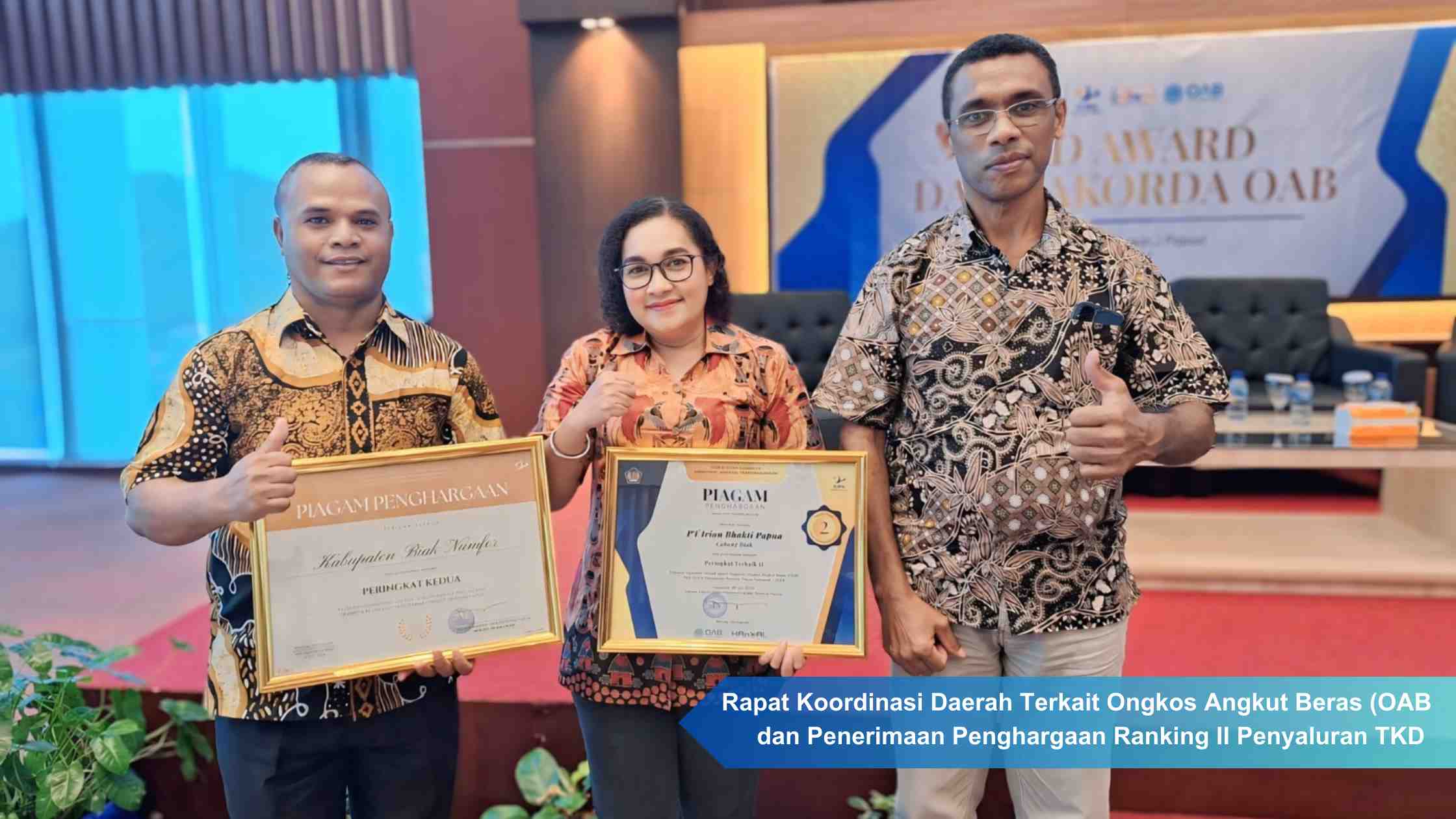 Rakorda dan Penghargaan, BPKAD Kab. Biak Numfor Menyandang Satu Prestasi Lagi